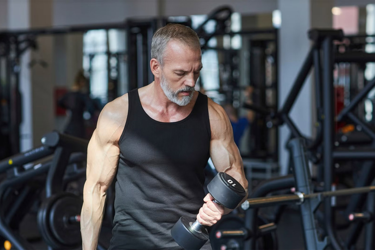 hombre tratando de evitar perder músculos al envejecer