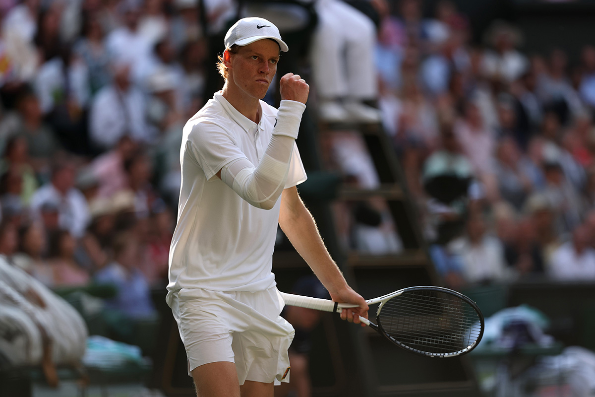 jannik sinner celebrando en la final de wimbledon