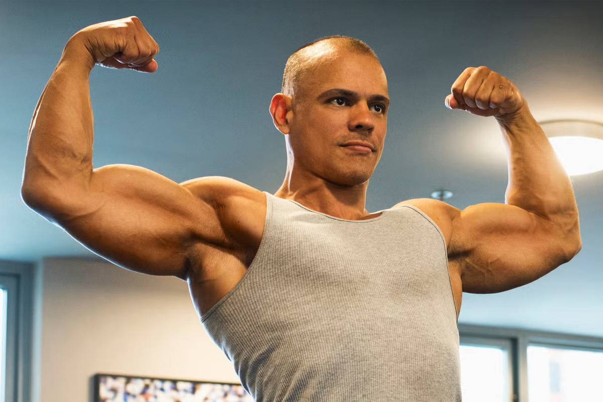 hombre mostrando sus bíceps